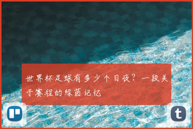 世界杯足球有多少个日夜？一段关于赛程的绿茵记忆